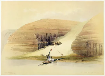 Excavated Temple of Abu Simbel, Nubia, Egypt, c1845