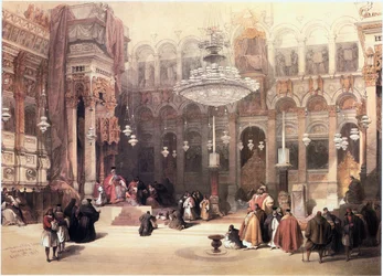 In the Holy Land: Jerusalem, Church of the Holy Sepulchre, the Greek-Orthodox Chapel