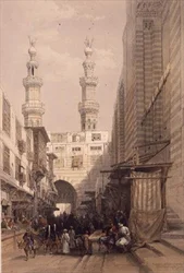 Minarets and Grand Entrance to the Mosque of the Metwalys, Cairo, from 