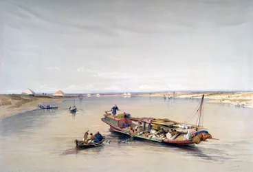 The Nile Looking Towards the Pyramids of Dahshur and Saqqarah