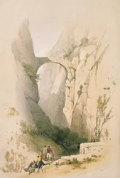 Triumphal Arch crossing the Ravine leading to Petra, plate 95 from Volume III of 