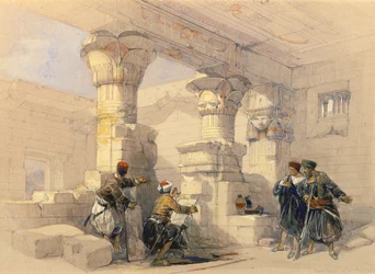 View from under the Portico of Dayr E Medeeneh, Thebes