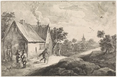 Peasant Hamlet with Figures