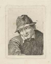 Bust of a Man with Hat Looking to the Right