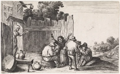 Five Peasants Around a Barrel
