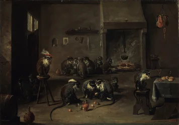 Monkeys in the Kitchen, 1640s