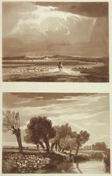 An Effect after a Storm... and Transient Effect, View in Battersea Marsh, illustrations from A Treatise on Landscape and Effect in Water Colours, 1841