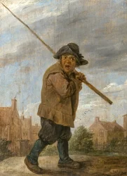A Peasant Carrying a Pole