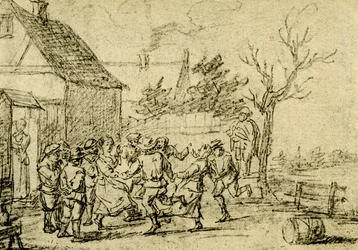 Peasants Dancing in Front of a House