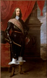 Portrait of Archduke Leopold Wilhelm of Austria, in front of the siege of Gravelines