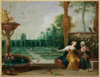 Vertumnus and Pomona, Roman God of Seasons, and the Goddess of Fruit and Gardens