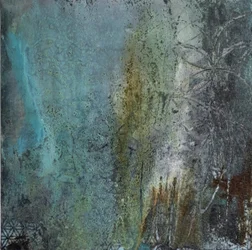 Blue Green Patina Abstract