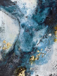 Deep Blue Gold Abstract