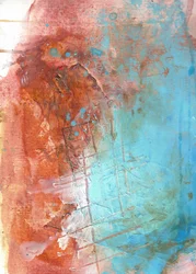 Distressed Teal Rust Abstract