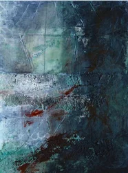 Moody Blue Green Abstract