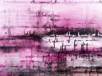 Pink Script Abstract