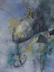 Shimmering Blue Gold Abstract