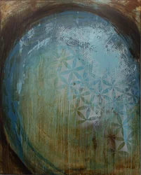 Textured Teal Pattern Sphere