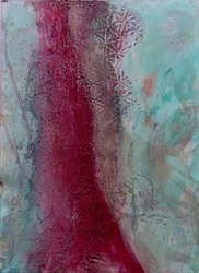 Vibrant Red Teal Pattern