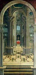Perspective painted on rear section of 16th century choir, Church of Saint Jerome, Biella