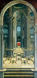 Perspective painted on the rear section of the 16th century choir, Church of Saint Jerome, Biella