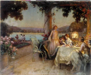In the evening on the terrace