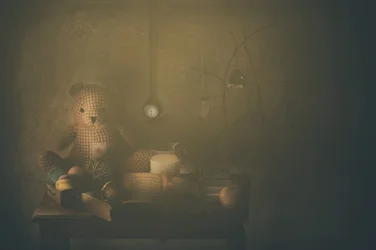 Nostalgic Teddy Bear Still Life