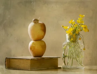 Snail On Stacked Apples