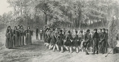 Wallachian Round, Performed by the Tsiganes and Danced by the Second Regiment Musicians at the Home of Prince Ghika, Ghospodar, Wallachia, 1839