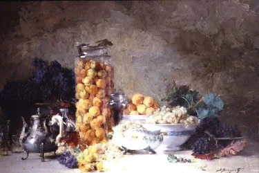 Still Life of Apricots and Other Fruit