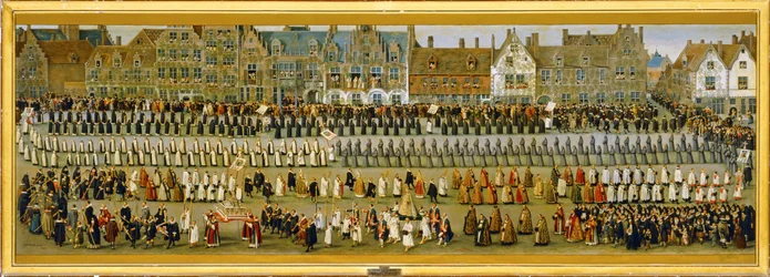 Celebrations of the Ommeganck or Papagayo, in Brussels: Procession of Religious Orders and Monks