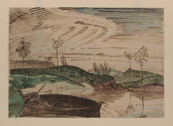 On the Bsura River, Poland, c.1915