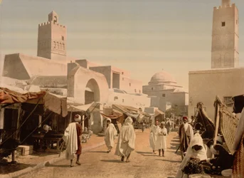 A Mosque in the Principal Street, Kairwan, Tunisia, c.1899