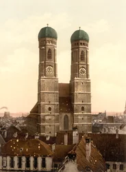 Frauenkirche, Munich, Bavaria, Germany, Photochrome Print