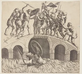 Horatius Cocles Escapes into the Tiber