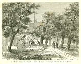 View of the courtyard of the former Jesuit Observatory in Pekin (Beijing), China. Engraving by Lancelot, in Le Tour du Monde, Nouveau journal des Voyages, edited by Edouard Charton, Paris