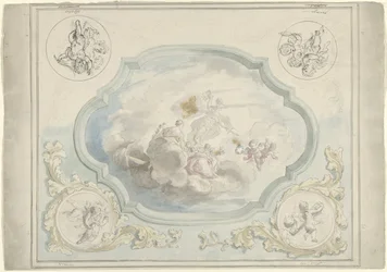Design for a Ceiling Painting with Charitas and Pax