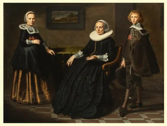 A Mother with her Son and Daughter