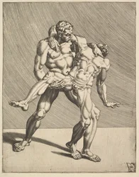 Wrestlers, from Wrestlers, Plate 3
