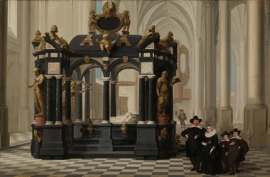 A Family beside the Tomb of Prince William I in the Nieuwe Kerk, Delft