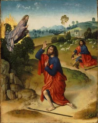 Moses and the Burning Bush, with Moses Removing His Shoes