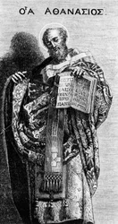 Athanasius of Alexandria (298-373) Church Father, Engraving After a Painting by Domenichino in Church of Grottaferrata