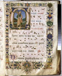Page with historiated initial 
