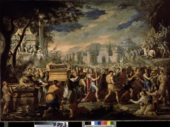 King David bearing the Ark of the Covenant into Jerusalem