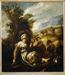 Eve Spinning, Adam Ploughing, also called Country Life