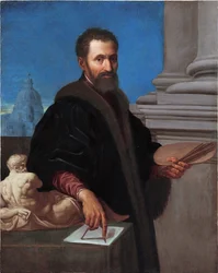 Portrait of Michelangelo Buonarroti by Domenico Cresti, called Il Passignano (1559-1638) - Galleria Enrico Lumina, Bergamo