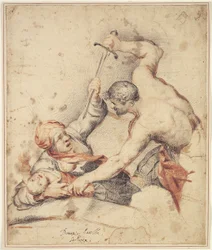 Man Attacking a Mother and Child