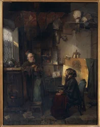 The Aged Moneylender Examining the Last Pieces of Jewelry of Lady Fallen on Hard Times