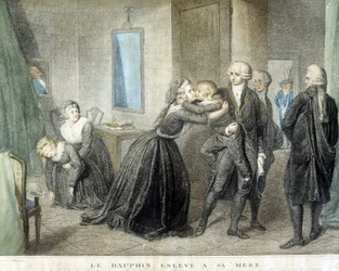 The Louis dolphin kidnapped from his mother Marie Antoinette (in their Temple prison), July 1