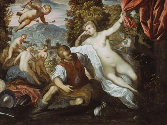 Venus and Mars with Cupid and the Three Graces in a Landscape, 1590-95